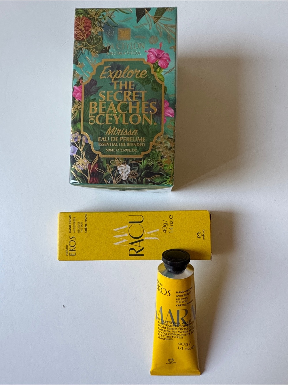 NEW Bundle of 2 items-Spa Ceylon Mirissa Eau De Perfume & Natura EKOS Hand Cream